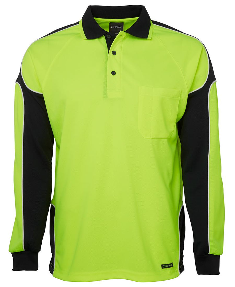 Load image into Gallery viewer, JB's Hi Vis L/S Arm Panel Polo 6AP4L
