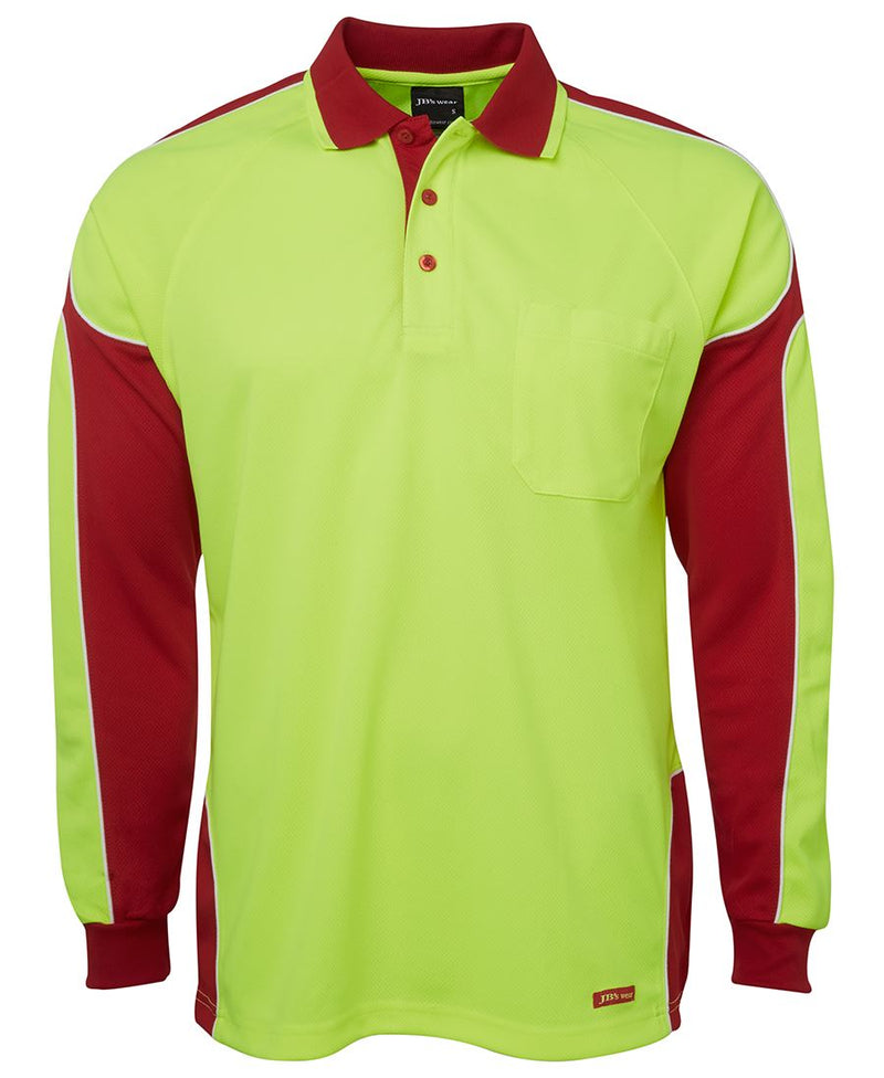 Load image into Gallery viewer, JB's Hi Vis L/S Arm Panel Polo 6AP4L
