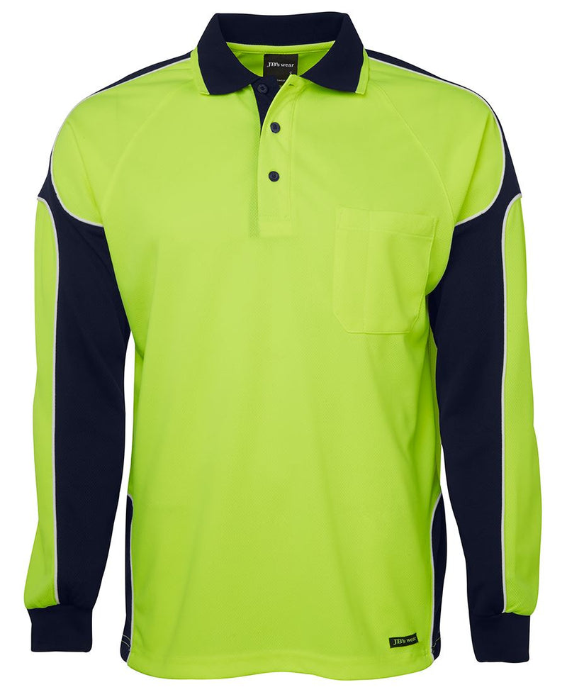 Load image into Gallery viewer, JB's Hi Vis L/S Arm Panel Polo 6AP4L
