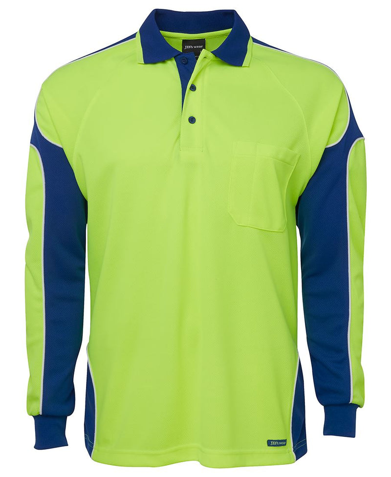 Load image into Gallery viewer, JB's Hi Vis L/S Arm Panel Polo 6AP4L
