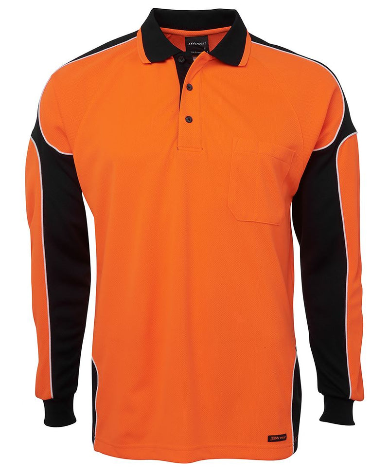 Load image into Gallery viewer, JB's Hi Vis L/S Arm Panel Polo 6AP4L
