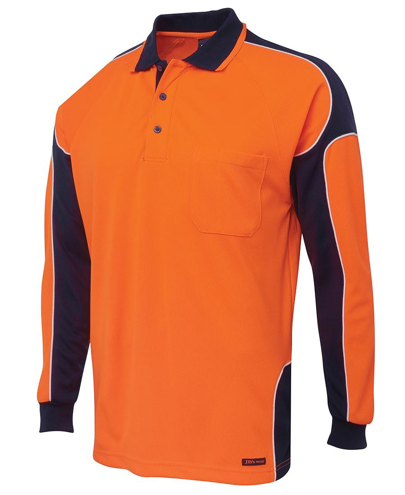 Load image into Gallery viewer, JB's Hi Vis L/S Arm Panel Polo 6AP4L
