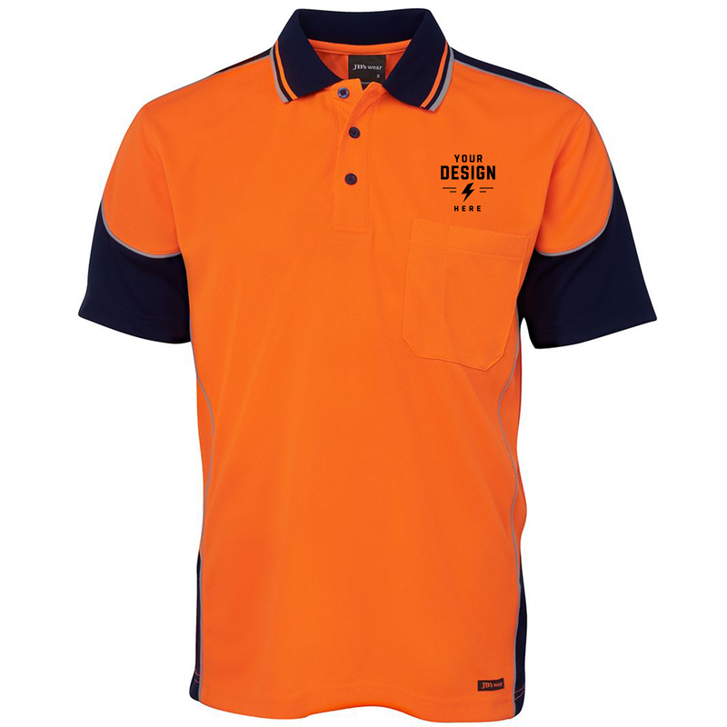 Load image into Gallery viewer, JB’s Wear 6HCP4 Hi-Vis Polo — Front &amp; Back Print
