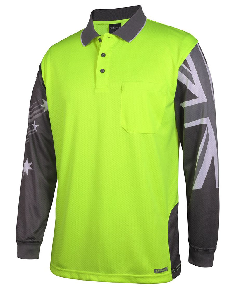 Load image into Gallery viewer, JB's Hi Vis L/S Southern Cross Polo 6HSCL
