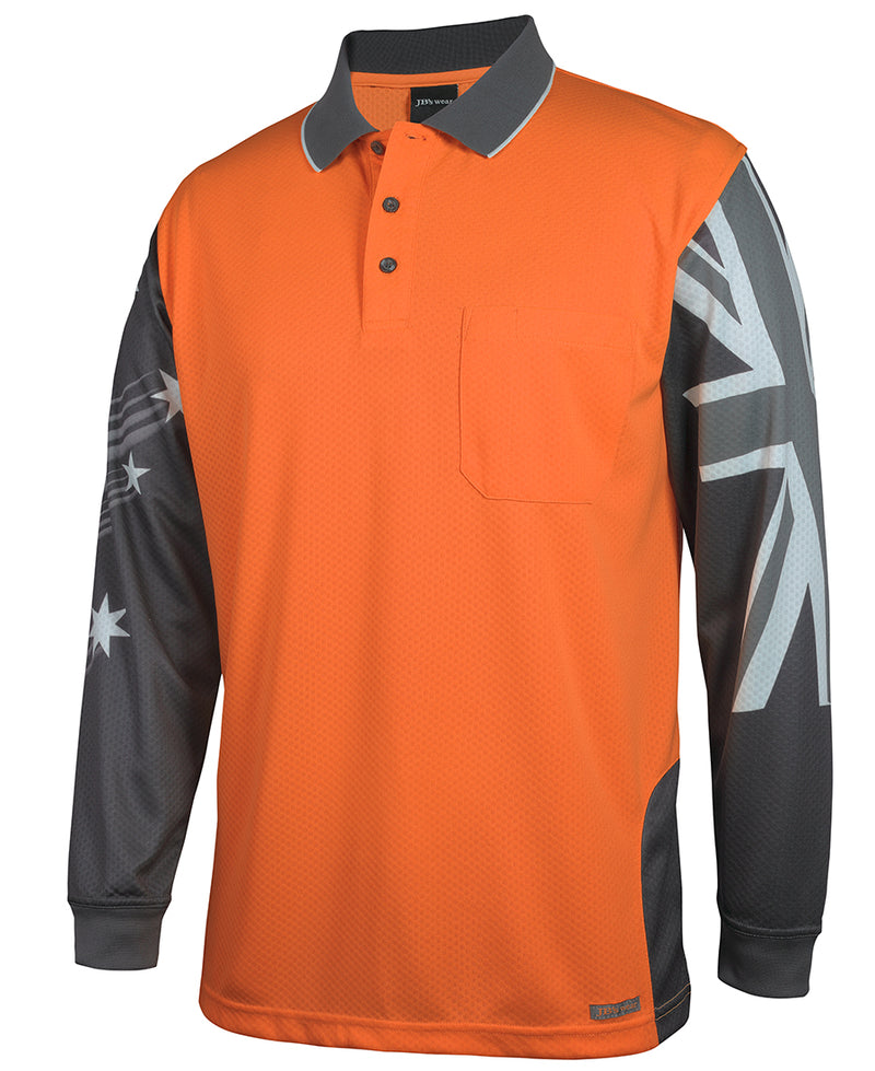 Load image into Gallery viewer, JB's Hi Vis L/S Southern Cross Polo 6HSCL
