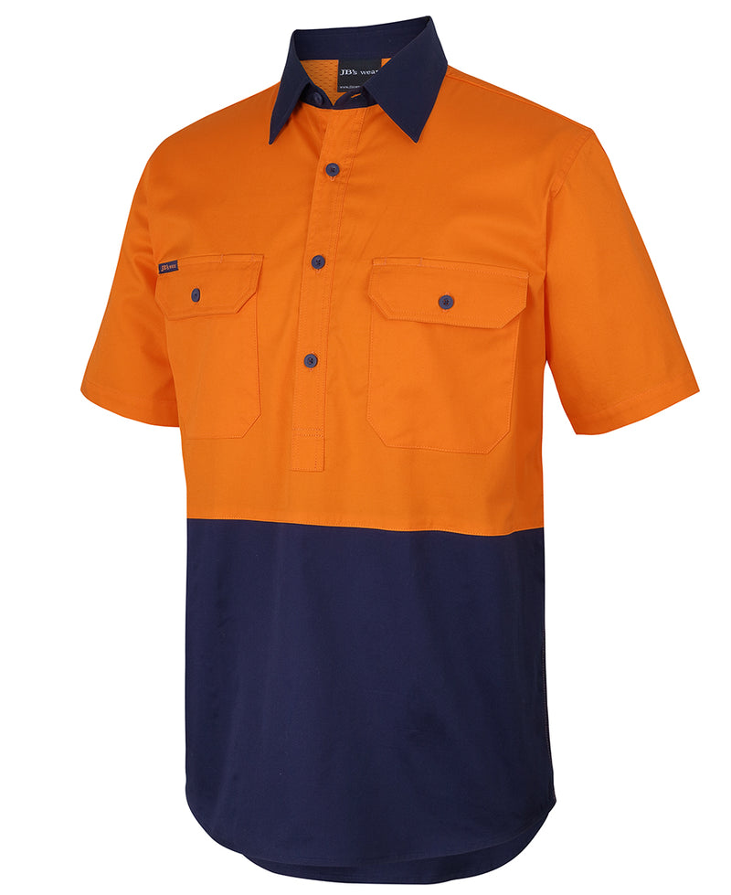 Load image into Gallery viewer, JB's Hi Vis Close Front S/S 150g Work Shirt 6HVCW
