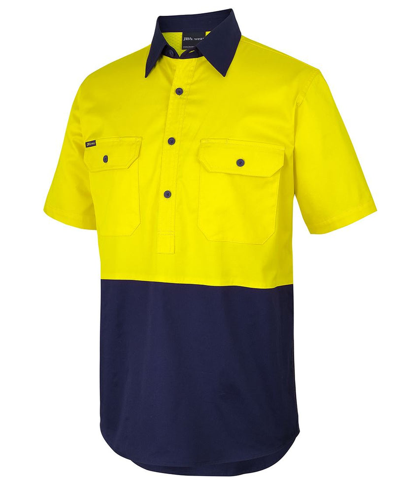 Load image into Gallery viewer, JB's Hi Vis Close Front S/S 150g Work Shirt 6HVCW
