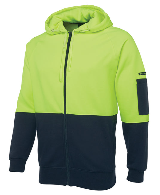 JB's Hi Vis Full Zip Fleecy Hoodie 6HVH