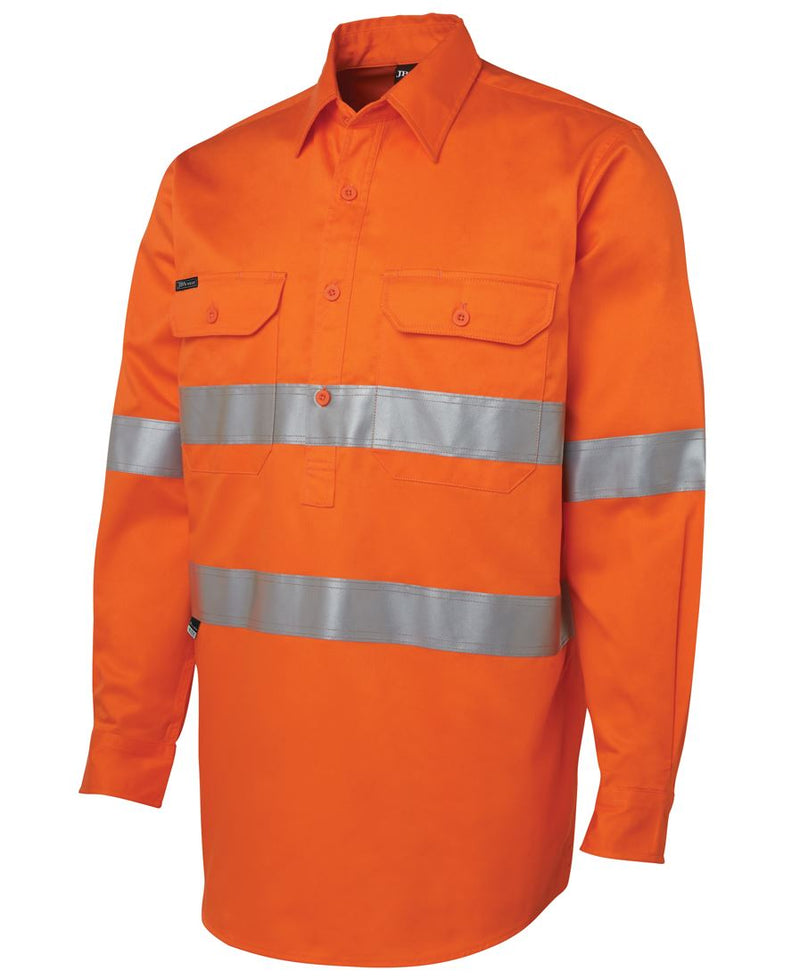 Load image into Gallery viewer, JB's Hi Vis (D+N) Close Front L/S 190g Work Shirt 6HWCF
