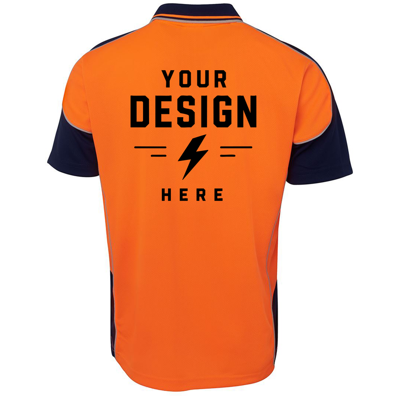 Load image into Gallery viewer, JB’s Wear 6HCP4 Hi-Vis Polo — Front &amp; Back Print
