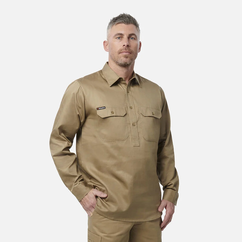 Load image into Gallery viewer, KingGee Originals Long Sleeve Closed Front Cotton Drill Work Shirt
