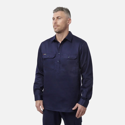 KingGee Originals Long Sleeve Closed Front Cotton Drill Work Shirt