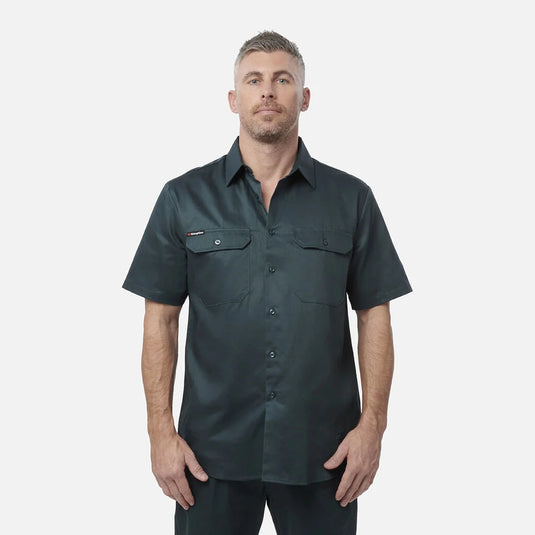 KingGee Originals Short Sleeve Open Front Cotton Drill Work Shirt