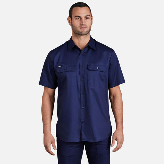 KingGee Originals Short Sleeve Open Front Cotton Drill Work Shirt