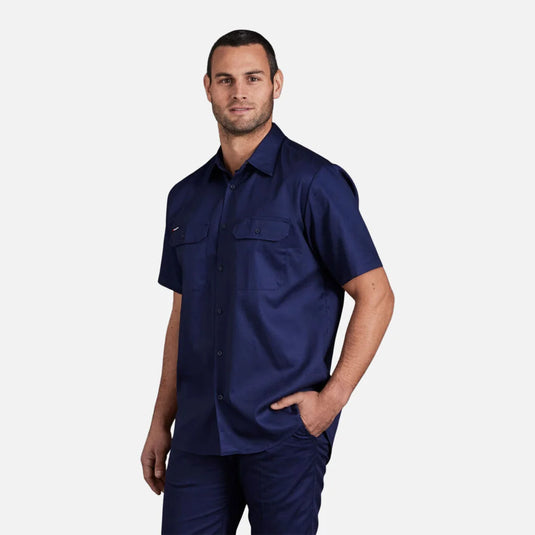 KingGee Originals Short Sleeve Open Front Cotton Drill Work Shirt