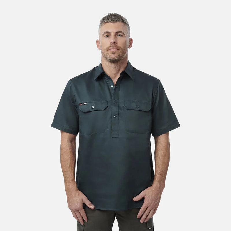 Load image into Gallery viewer, KingGee Originals Short Sleeve Closed Front Cotton Drill Work Shirt
