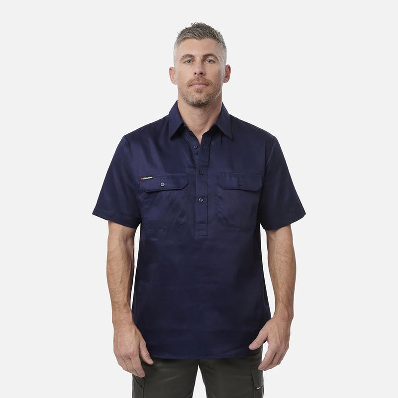 Load image into Gallery viewer, KingGee Originals Short Sleeve Closed Front Cotton Drill Work Shirt

