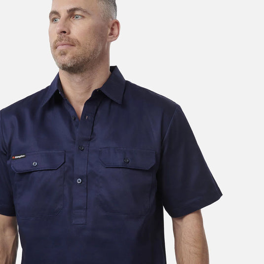 KingGee Originals Short Sleeve Closed Front Cotton Drill Work Shirt