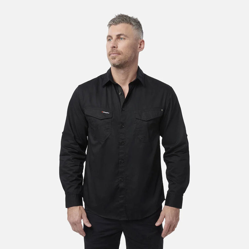 Load image into Gallery viewer, KingGee Tradies Slim Fit Lightweight Cotton Drill Long Sleeve Work Shirt
