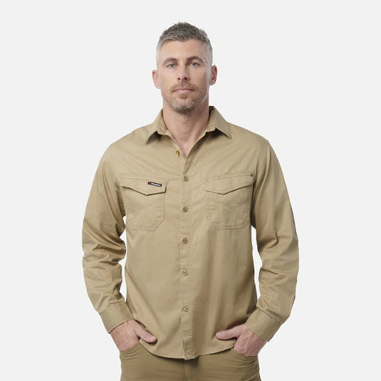 KingGee Tradies Slim Fit Lightweight Cotton Drill Long Sleeve Work Shirt