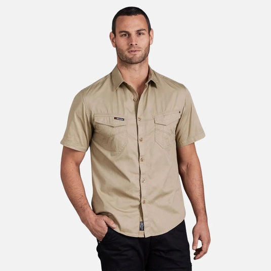 KingGee Tradies Slimfit Lightweight Cotton Drill Short Sleeve Work Shirt