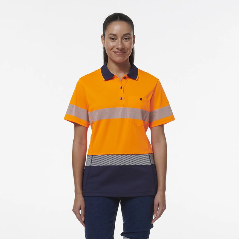 Load image into Gallery viewer, KingGee Womens Workcool Hyperfreeze Spliced Short Sleeve Polo with Segmented Tape
