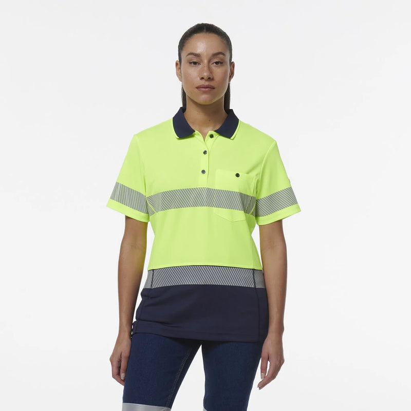 Load image into Gallery viewer, KingGee Womens Workcool Hyperfreeze Spliced Short Sleeve Polo with Segmented Tape
