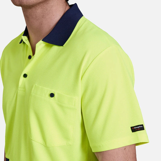 KingGee Workcool Hyperfreeze Hi-Vis Two Tone Short Sleeve Polo Shirt