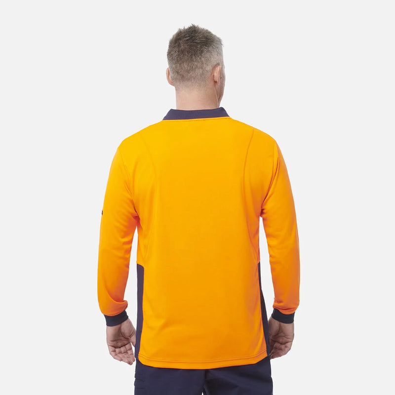 Load image into Gallery viewer, KingGee Workcool Hyperfreeze Hi-Vis Two Tone Long Sleeve Polo Shirt
