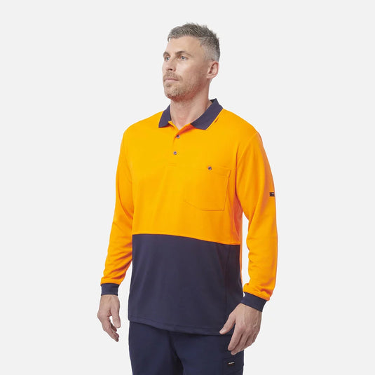 KingGee Workcool Hyperfreeze Hi-Vis Two Tone Long Sleeve Polo Shirt