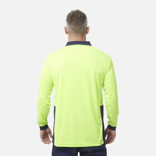 KingGee Workcool Hyperfreeze Hi-Vis Two Tone Long Sleeve Polo Shirt